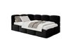 Lit ado 120 cm, velours, gauche, noir