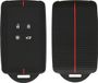 kwmobile silicone auto sleutel hoesje geschikt voor Renault 4-knops Smartkey auto sleutel (alleen Keyless Go)- Met sleutelhanger oog - Hoesje met honingraat ontwerp in zwart / rood