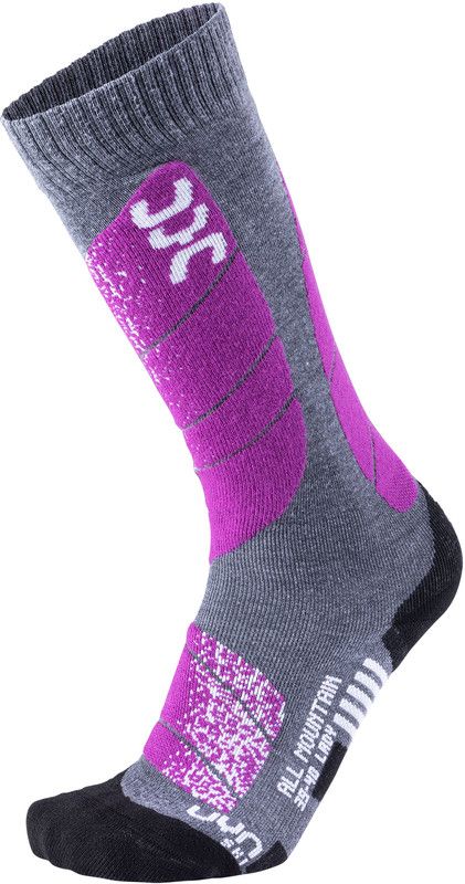 UYN All Mountain Skisokken Dames - EU 37/38 - medium grey melange/purple - 2019