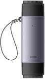 Baseus WKQX-06 Lite Serie SD/TF Kaartlezer - USB/USB-C - Grijs