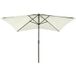 Parasol de jardin avec LED et mât en acier sable 2x3 m