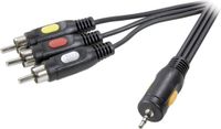 SpeaKa Professional Jackplug / Composite cinch AV Aansluitkabel [1x Jackplug male 2,5 mm - 3x Cinch-stekker] 2.50 m Zwart