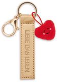 NICI sleutelhanger Love the Life imitatieleren band goud 10cm met hart