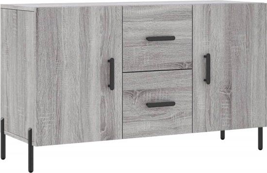 vidaXL Dressoir 100x36x60 cm bewerkt hout grijs sonoma eikenkleurig