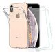 ICOVERI Beschermhoes van transparante gel, schokbestendig, compatibel met iPhone XS Max, flexibele TPU + 2 displaybeschermfolies van gehard glas, 9H bescherming