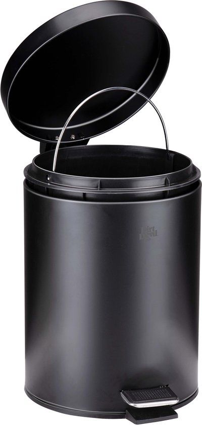 {"int": null, "string": "Generiek"} Dirt Devil Pedaalemmer 5 Liter - Prullenbak Badkamer - RVS - Zwart