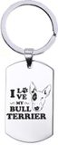 MC Living KadoExpress Sleutelhanger RVS - I Love My Bull Terrier