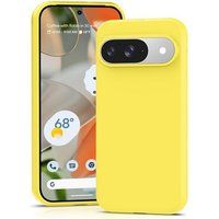 Google Pixel 9 et 9 Pro 5G Coque Housse Étui Silicone Gel Fine Jaune + Verre Trempé