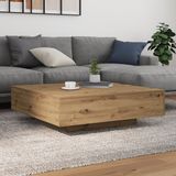 vidaXL Salontafel met LED Stripverlichting Artisanaal eiken