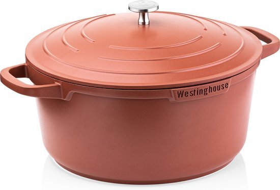 Westinghouse Performance Series - Braadpan Inductie - 24cm Kookpan - Rood - Geschikt voor alle warmtebronnen inclusief inductie en ovenbestendig