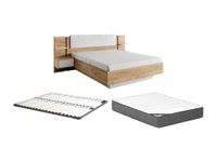 Vente-unique Bedframe fluweel natuurlijk licht, wit 160 x 200 cm