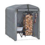 SoBuy KLS11-DG Tuinhuis, tuinhuis voor buiten, waterdicht, motorhuis met haken, garage voor fiets en gereedschap, fietsschuur, opslag en opslag, grijs, 120 x 176 x 163 cm