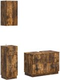 vidaXL - 3-delig - badkamerkast - set - HOORN - Gerookt eiken