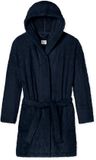 SCHIESSER Essentials badjas - dames kamerjas teddyfleece comfort fit donkerblauw