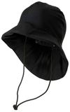 AGU Chapeau d'extérieur urbain - Chapeau imperméable, coupe-vent et respirant - Unisexe - Avec cordon de cou - Arrière allongé - Noir - S/M