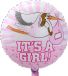 Folat Folieballon It's a Girl Ooievaar - 43cm