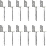 vidaXL Hekankers 12 stuks zilver 8x6x30 cm gegalvaniseerd staal