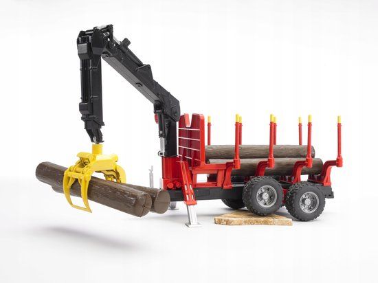 Bruder Forestry Aanhanger met Laadkraan voor Bomen