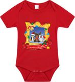 Bellatio Decorations Kerst baby rompertje - rood - diertjes - Merry Christmas - Kerst cadeau 92
