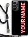 Case Company Samsung Galaxy A23 Hoesje met Koord - Namecase - Zwart - TPU