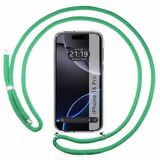 Transparante Apple Transparante beschermhoes voor iPhone 16 Pro (6,3 inch), met koord in watergroen
