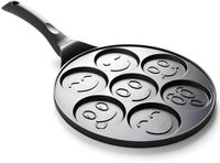 Retoo Pannenkoekenpan met Smiley Emoji Ø26 cm – Pancakes Pan – Gegoten Aluminium – Antiaanbaklaag – Crêpepan & Koekenpan