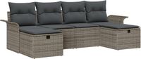 vidaXL Tuinbank Set Poly Rattan Grijs 2 Zitplekken