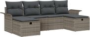 vidaXL Tuinbank Set Poly Rattan Grijs 2 Zitplekken