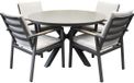 AVH-Collectie Lola Samantha dining tuinset 120xH75 cm rond 5 delig antraciet keramisch blad