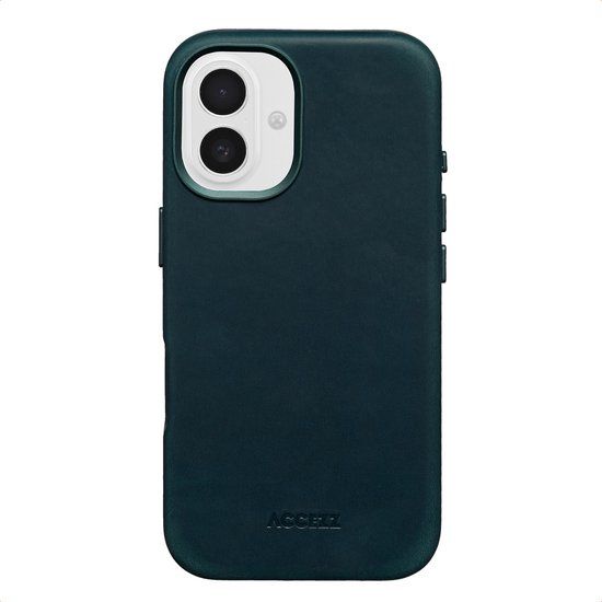 Accezz Vintage Leather Backcover Geschikt voor iPhone 16 - Smokey Green
