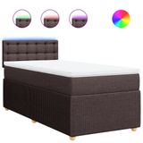 VidaXL Boxspringbed met matras, donkerbruin, 80x200 cm, gestoffeerd