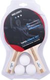 Engelhart Longfield Tafeltennisset 1 Ster – 2 Bats met 3 Kunststof Ballen – Recreatieve Set – Ping Pong