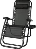 Viking Choice Ligstoel tuin - ligbed - 157,5 x 63,5 x 81 cm - zwart