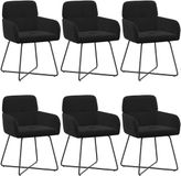 vidaXL Eetstoelen 6 stuks fluweel Zwart 59 x 56,5 x 86 cm