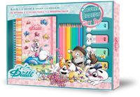 Diddl - Cadeauset voor kinderen – creatieve kleurset met A5-blok, 12 kleurpotloden en 4 markeerstiften – handmatige activiteit en creatieve vrije tijd