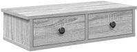 vidaXL Wandschap met lades 60x28x15 cm bewerkt hout grijs sonoma eiken