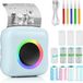 Equivera Mini Printer - Starterpack - Imprimante de poche - Imprimante portable - Imprimante mobile - Imprimante photo - Bleu