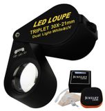 Loupes pour bijoutiers, avec 6 lampes LED et lumière UV, lentille de 21 mm
