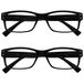Leesbril The Reading Glasses Leesbril, 2 stuks, voor mannen, zwart, groot design, lezer, scharnieren, RR11-1 + 3,00