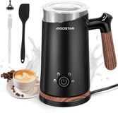 Aigostar Melkopschuimer - 4-in-1 Elektrisch - 130/300 ML - Warm/Koud Opschuimen - Zwart/RVS
