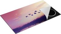 Chefcare Inductie Beschermer Silhouet Vogels tijdens Zonsondergang - 89,6x51,6 cm - Multicolor