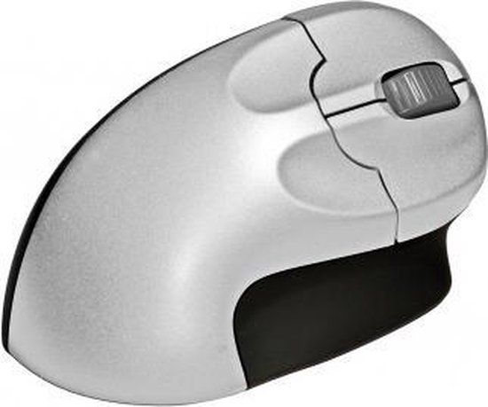 BakkerElkhuizen Grip Mouse Wireless - Zwart/Zilver - 1600 DPI - Ergonomisch