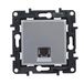 Legrand 398254 - RJ11-stopcontact voor inbouwinstallatie, serie Niloé Step, kleur aluminium