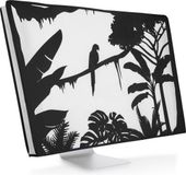 kwmobile Beschermhoes Monitor Geschikt voor 24-26" Monitor - Zwart/Wit - Jungle Silhouet Design