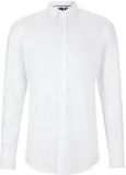 Hugo Boss BOSS Hank-s slim fit overhemd - structuur - wit - Strijkvriendelijk - Boordmaat: 45