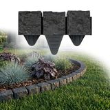 GARDENIX Gazonrand 1,2 m graniet bestratingsstenen look antraciet