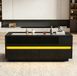STILVORA Salontafel - Met 4 Lades En Led Verlichting - Voor Woonkamer Met Gehard Glas En Hoogglans - Spaanplaat - 100x50x40 Cm - Zwart