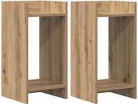 vidaXL Plantenstandaard 2 stuks Artisanaal eiken 30 x 30 x 60 cm