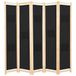 VidaXL Kamerscherm met 5 panelen 200x170x4 cm stof zwart