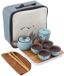 Goodivery - Service à thé - Ensemble de thé portable japonais de voyage - Service à thé Zisha en fleur de cerisier - Bleu et marron